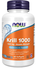 NOW Foods Krill Oil, 1000mg Double Strength 60 softgels