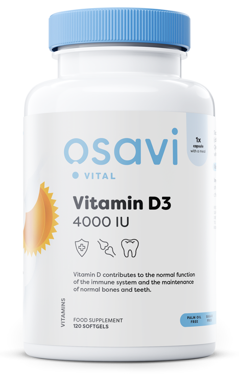 Osavi Vitamin D3, 4000IU 120 softgels
