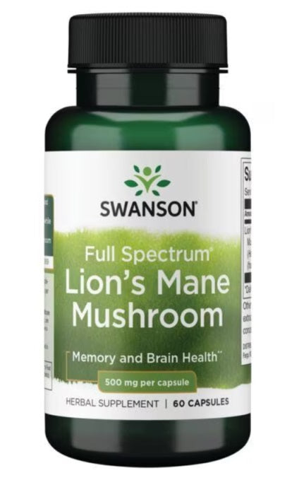 Swanson Full Spectrum Lion's Mane Mushroom, 500mg 60 caps