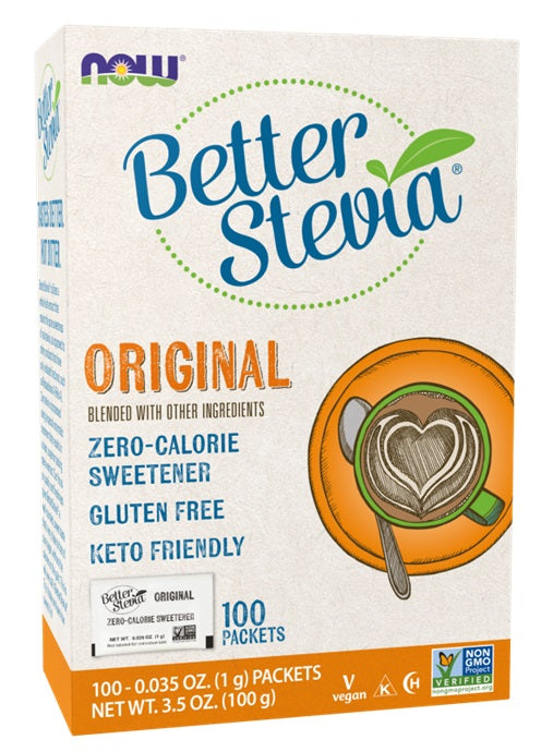 NOW Foods Better Stevia Packets, Original 100 packets
