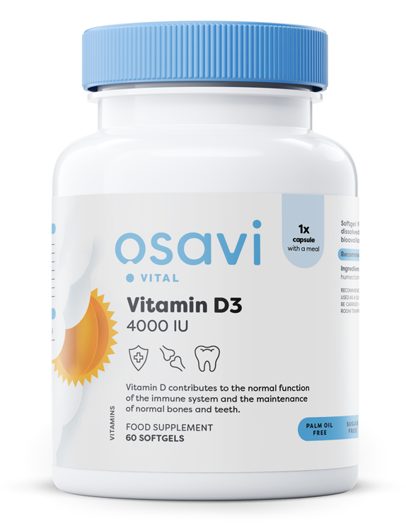 Osavi Vitamin D3, 4000IU 60 softgels