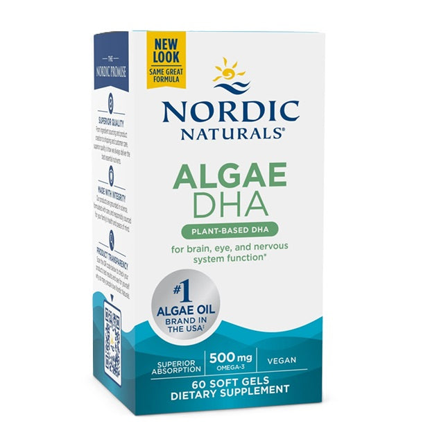 Nordic Naturals Algae DHA, 500mg 60 softgels