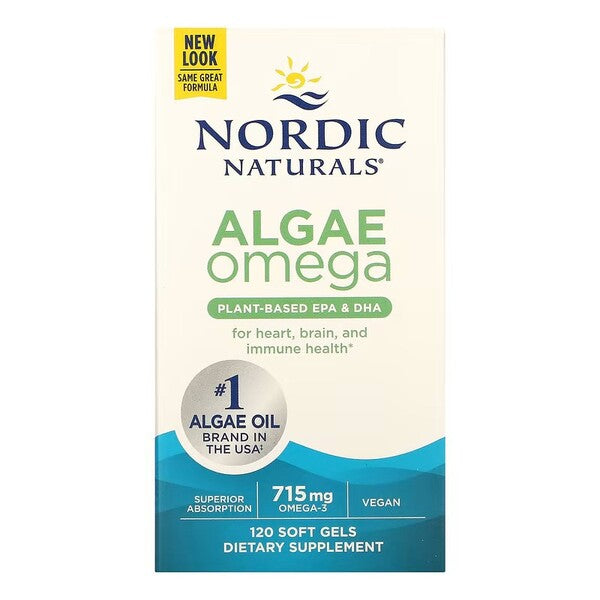 Nordic Naturals Algae Omega, 715mg Omega 3 120 softgels