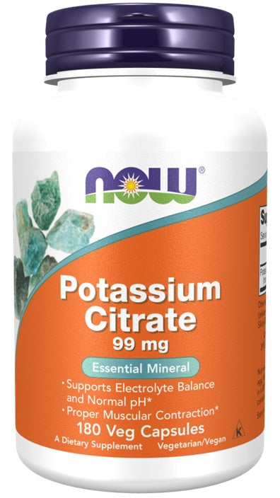NOW Foods Potassium Citrate, 99mg 180 vcaps