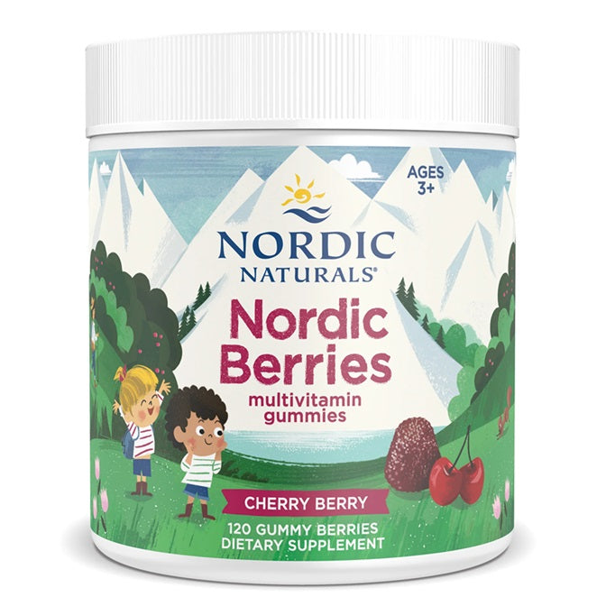 Nordic Naturals Nordic Berries Multivitamin, Cherry Berry 120 gummy berries
