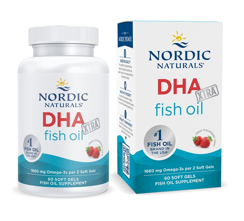 Nordic Naturals DHA Xtra, 1660mg Strawberry 60 softgels