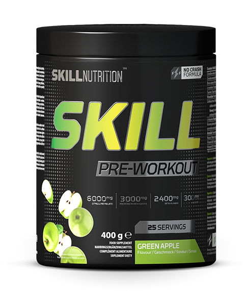 Skill Nutrition Skill Pre-Workout, Green Apple 400-412g