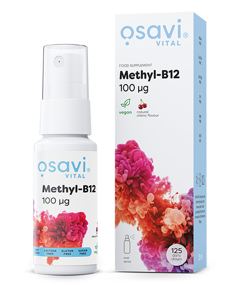 Osavi Methyl-B12 Oral Spray, 100mcg (Cherry) 25 ml.