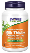 NOW Foods Milk Thistle Extract, 750mg Maximum Strength 90 vcaps