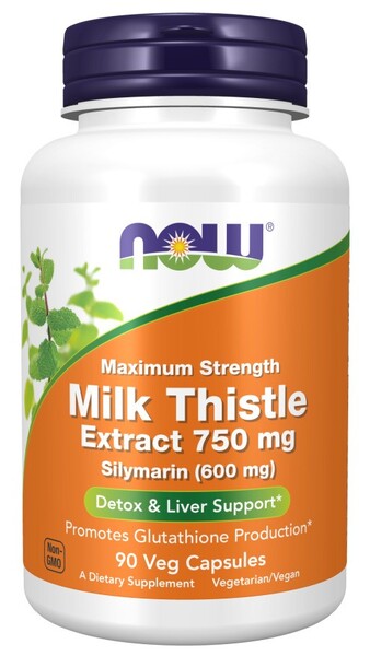 NOW Foods Milk Thistle Extract, 750mg Maximum Strength 90 vcaps