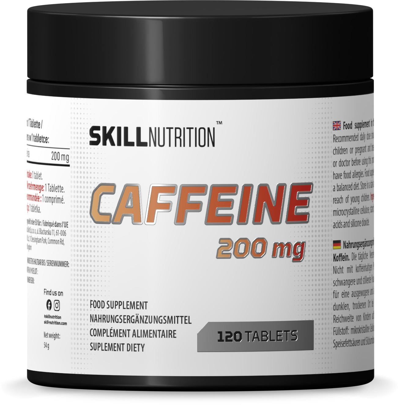 Skill Nutrition Caffeine, 200mg 120 tabs