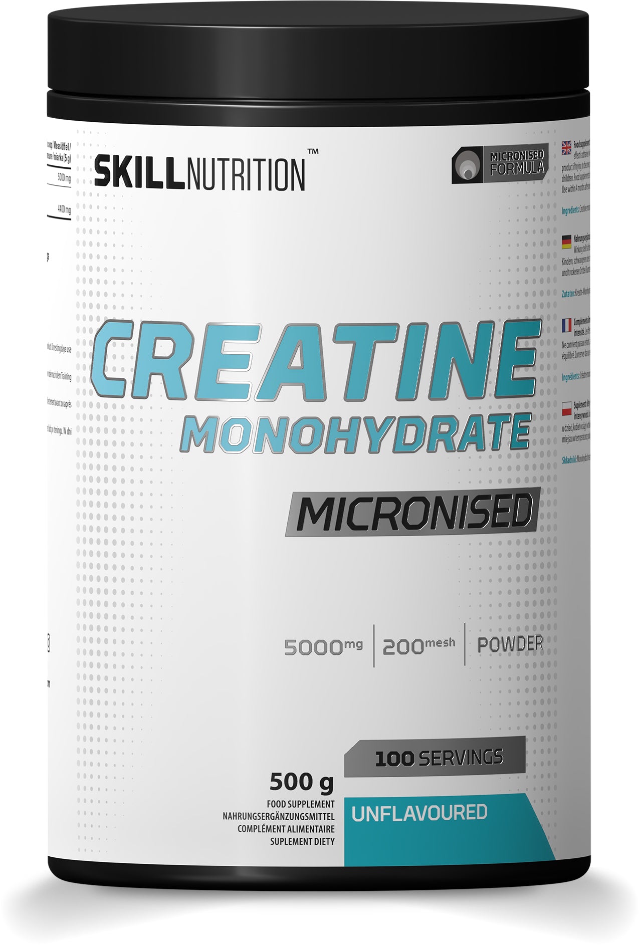 Skill Nutrition Micronised Creatine Monohydrate Unflavoured 500g