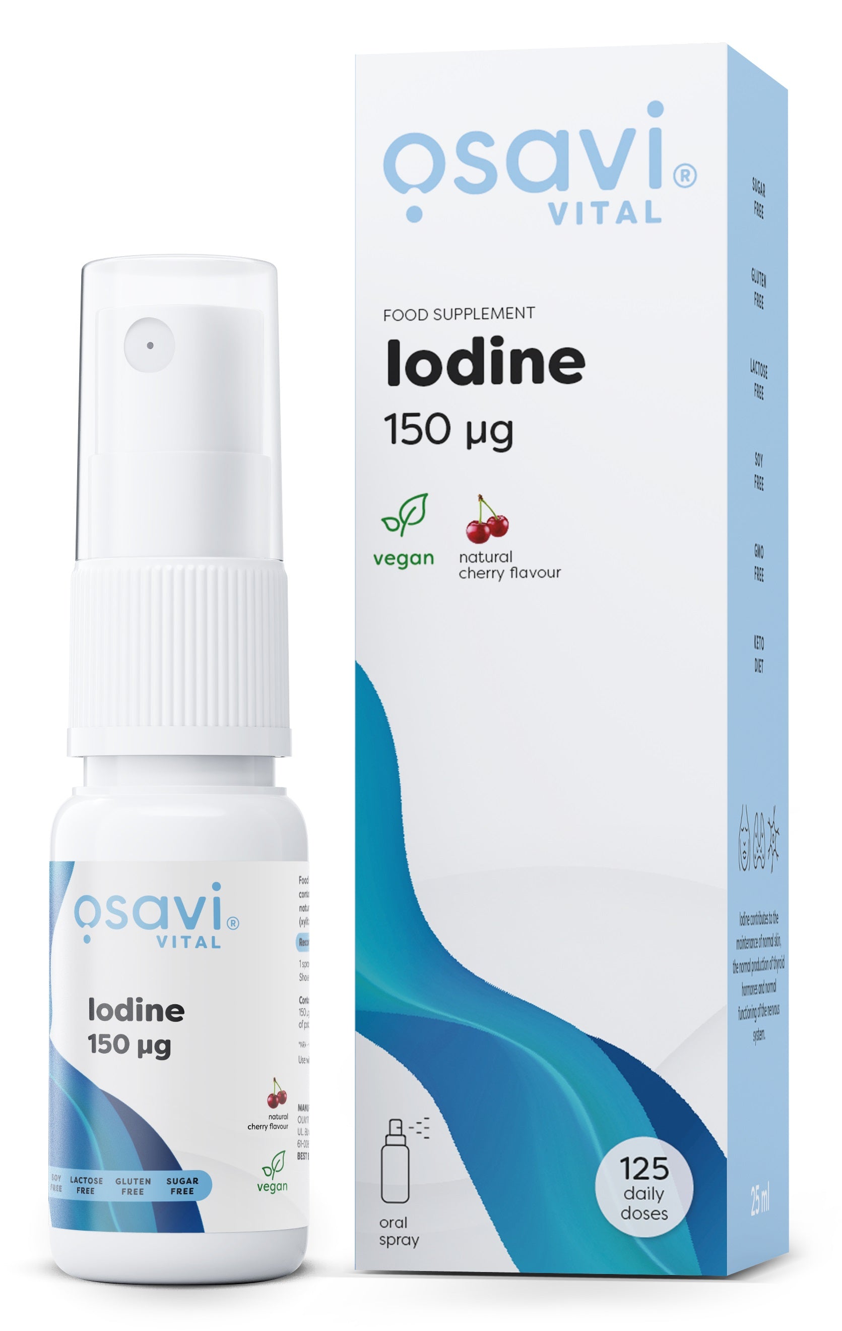 Osavi Iodine Oral Spray, 150mcg (Cherry) 25 ml.