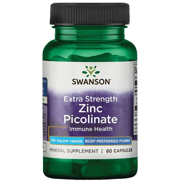 Swanson Zinc Picolinate Body Preferred Form, 50mg Extra Strength 60 caps