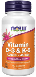 NOW Foods Vitamin D-3 & K-2 120 caps