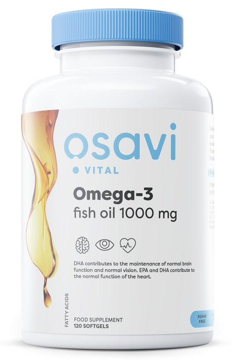 Osavi Omega-3 Fish Oil Molecularly Distilled, 1000mg (Lemon) 120 softgels