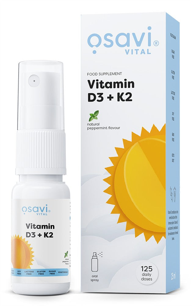 Osavi Vitamin D3 + K2 Oral Spray, Peppermint 25 ml.