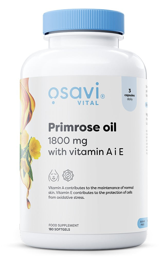 Osavi Primrose Oil with Vitamin A & E, 1800mg 180 softgels
