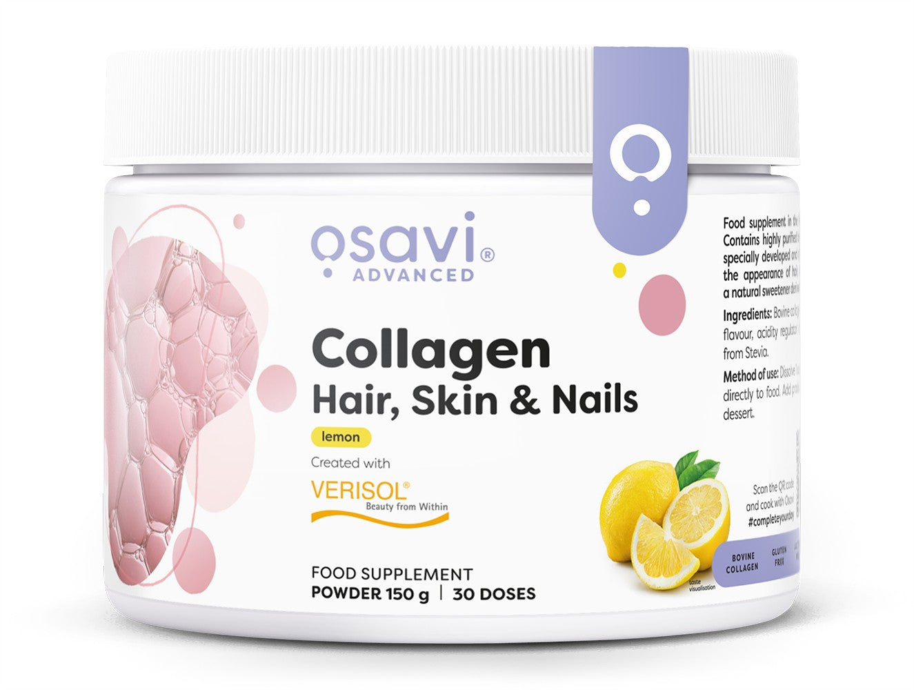 Osavi Collagen Peptides (Hair Skin & Nails), Lemon 150g