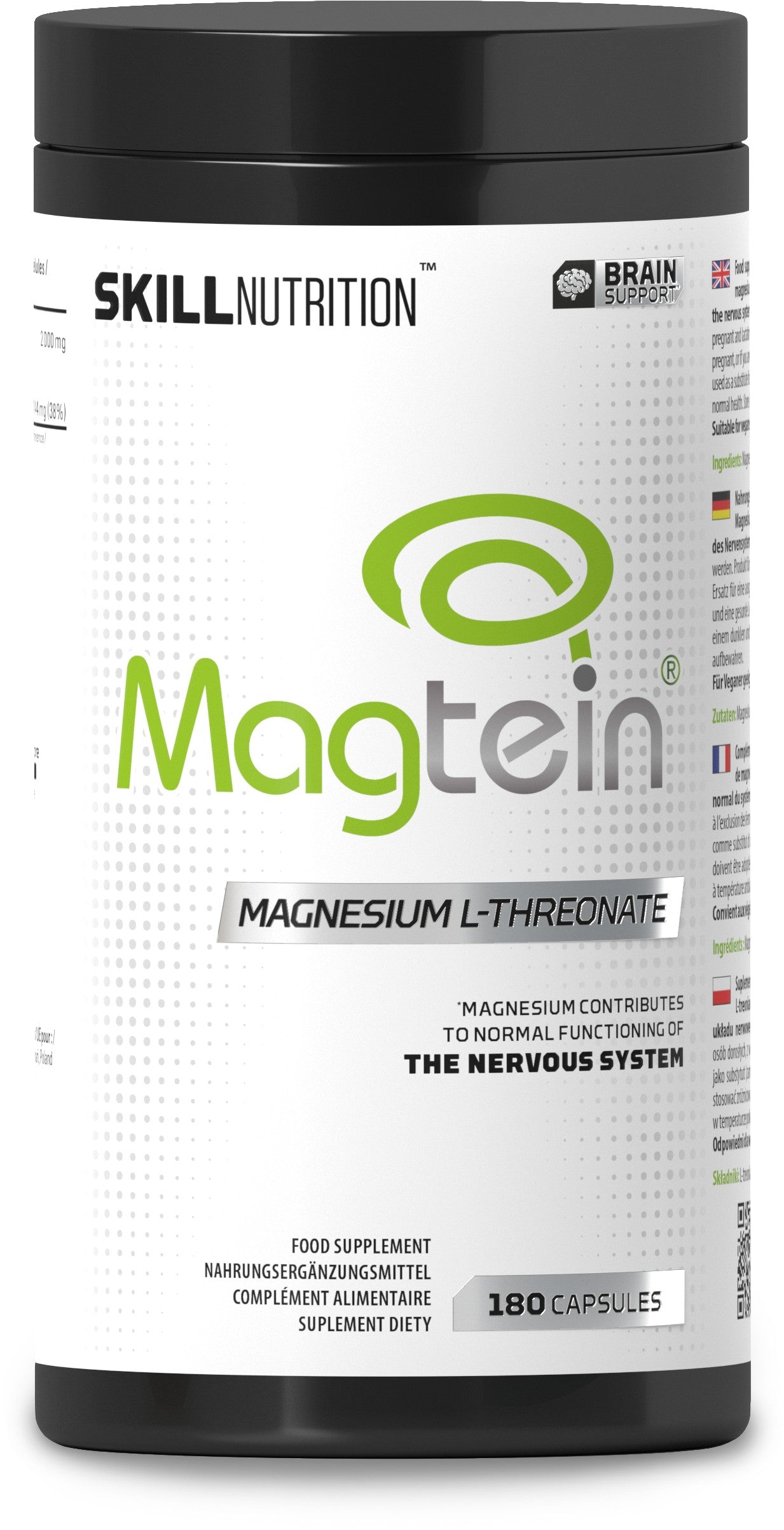 Skill Nutrition Magtein, Magnesium L-Threonate 180 caps