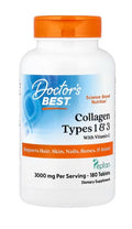 Doctor's Best Collagen Types 1 and 3 with Peptan and Vitamin C, 3000mg 180 tabs