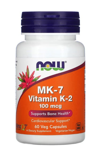 NOW Foods MK-7 Vitamin K-2, 100mcg 60 vcaps