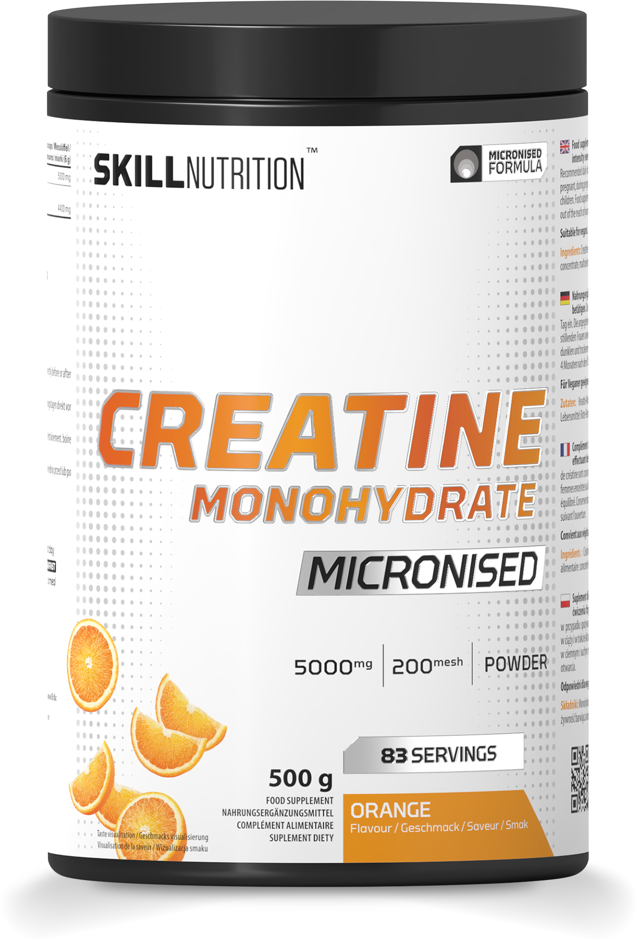 Skill Nutrition Micronised Creatine Monohydrate Flavoured, Orange 500g