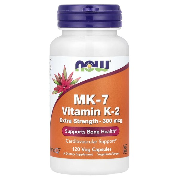 NOW Foods MK-7 Vitamin K-2, 300mcg Extra Strength 120 vcaps