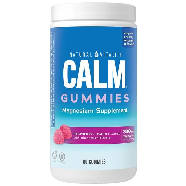 Natural Vitality Calm Gummies, Raspberry Lemon 60 gummies