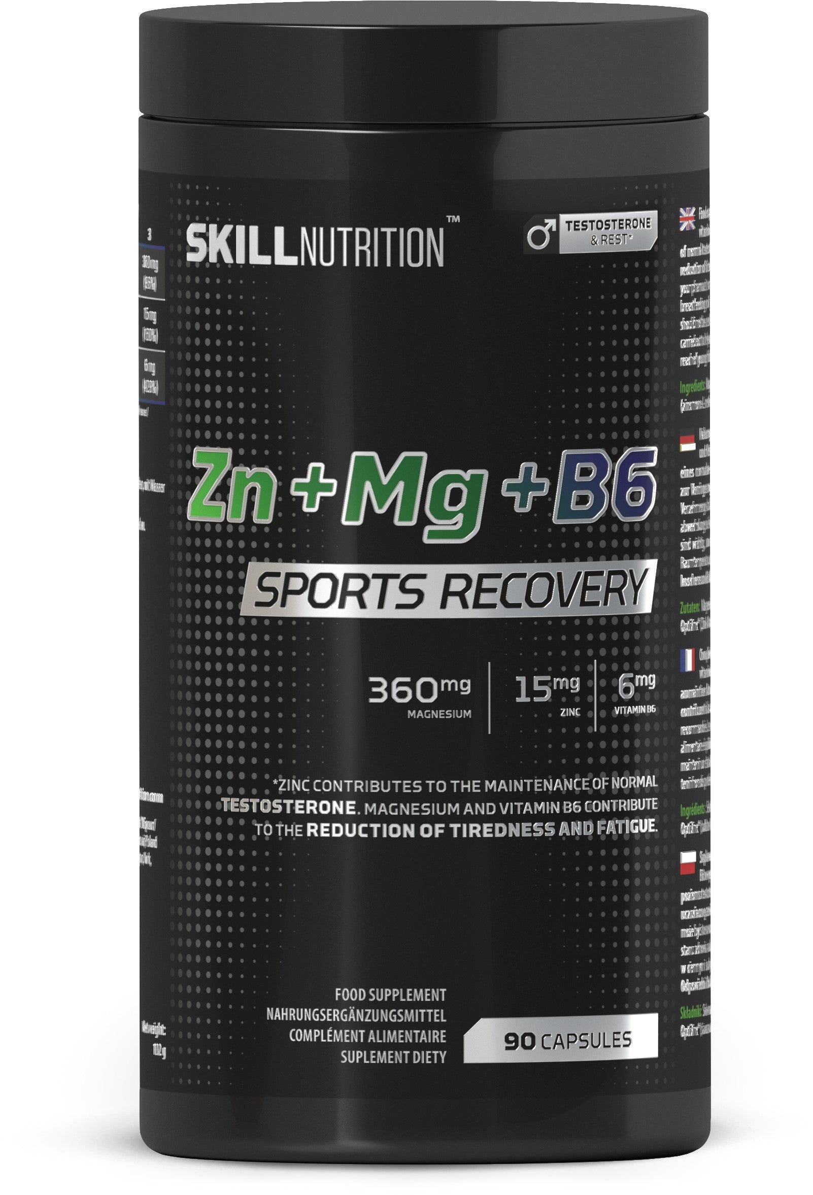 Skill Nutrition Zn + Mg + B6, Sports Recovery 90 caps