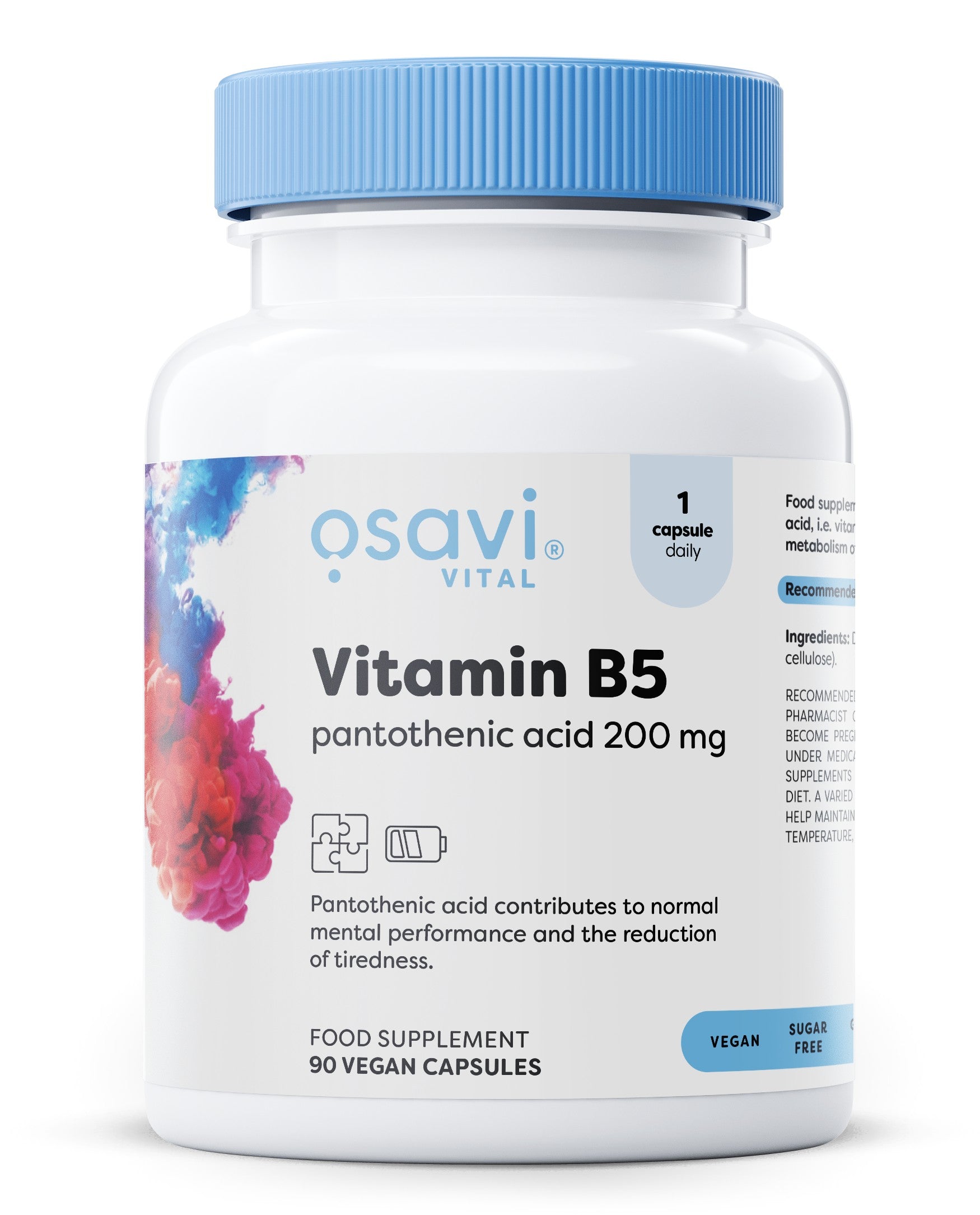 Osavi Vitamin B5 Pantothenic Acid, 200mg 90 vegan caps
