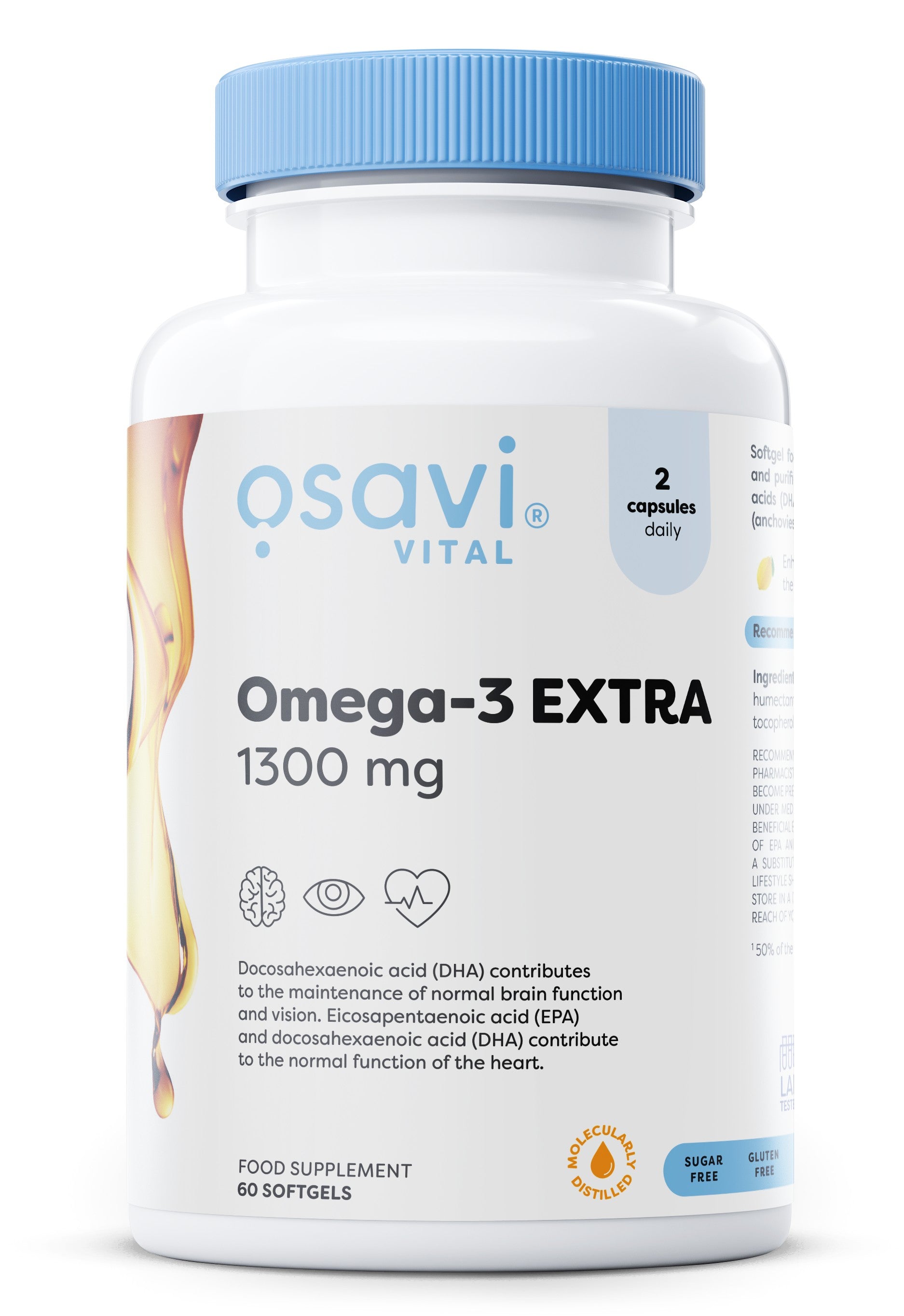 Osavi Omega-3 Extra Molecularly Distilled, 1300mg (Lemon) 60 softgels