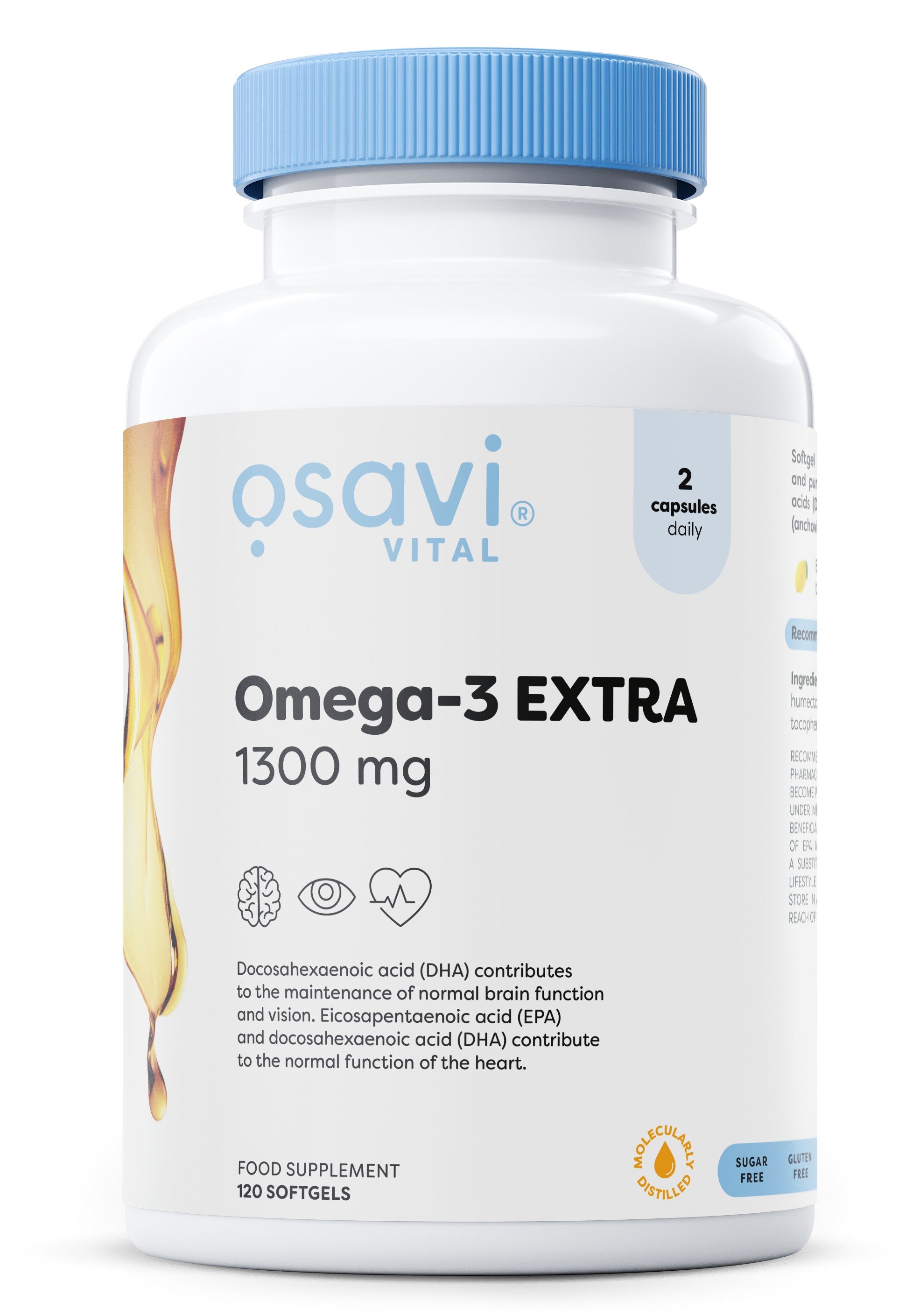 Osavi Omega-3 Extra Molecularly Distilled, 1300mg (Lemon) 120 softgels
