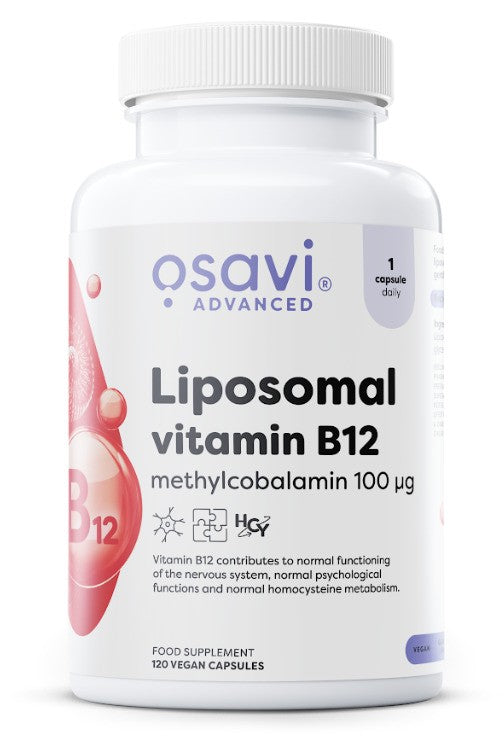 Osavi Liposomal Vitamin B12, Methylcobalamin 100mcg 120 vegan caps