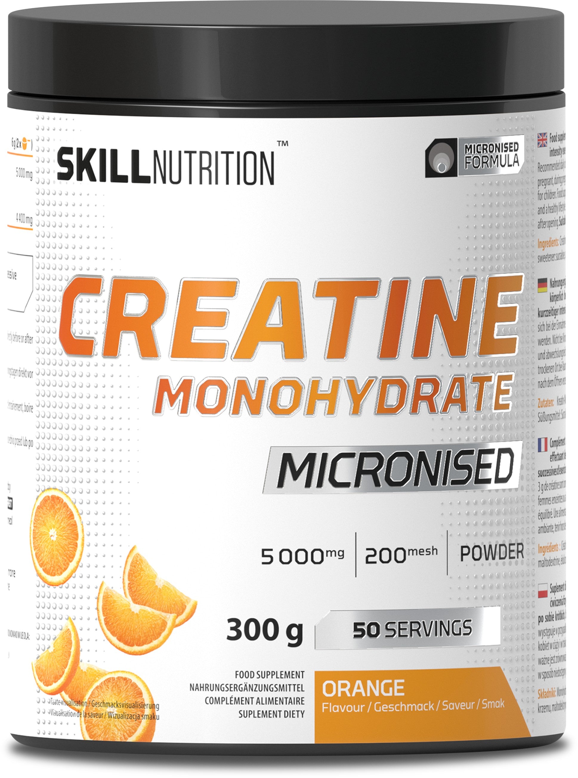 Skill Nutrition Micronised Creatine Monohydrate Flavoured, Orange 300g