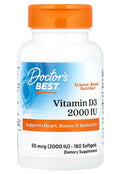 Doctor's Best Vitamin D3, 2000 IU 180 softgels