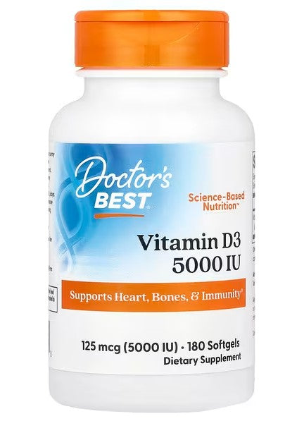 Doctor's Best Vitamin D3, 5000 IU 180 softgels