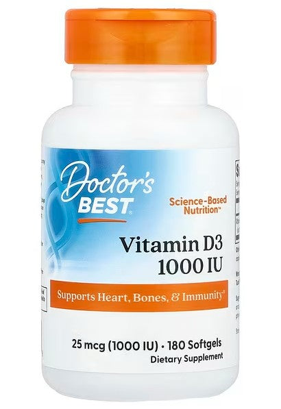Doctor's Best Vitamin D3, 1000 IU 180 softgels