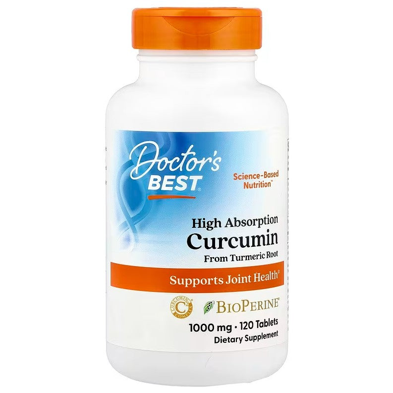 Doctor's Best High Absorption Curcumin From Turmeric Root with C3 Complex & BioPerine, 1000mg 120 tablets
