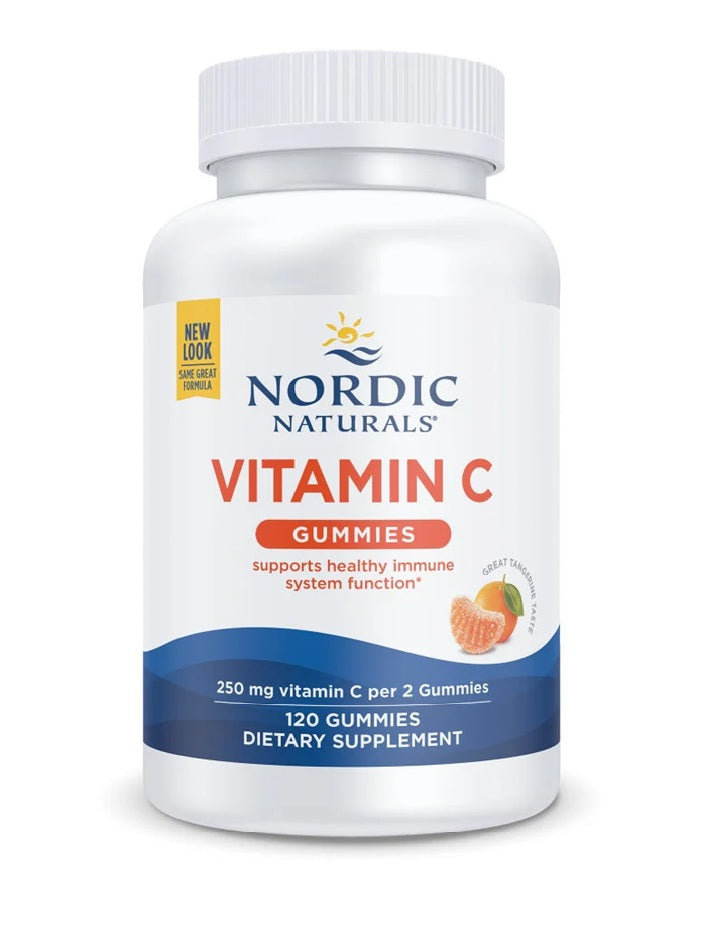 Nordic Naturals Vitamin C Gummies, 250mg Tangerine 120 gummies