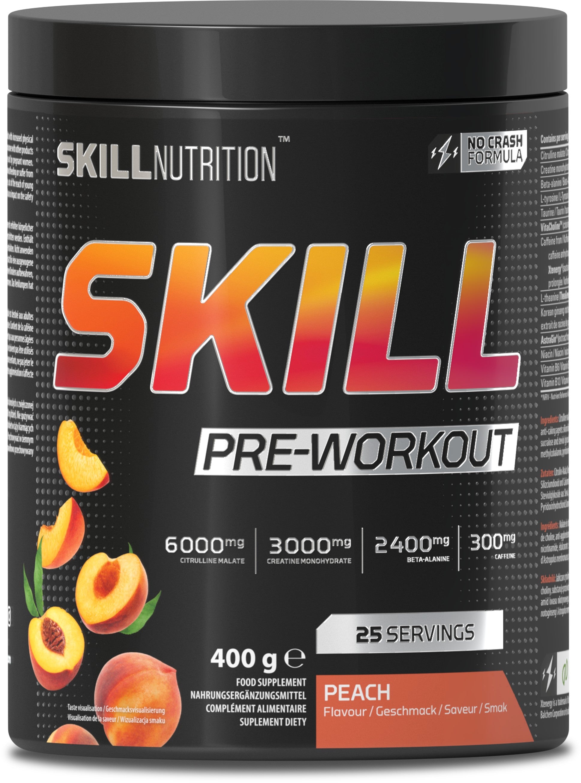 Skill Nutrition Skill Pre-Workout, Peach 400-412g