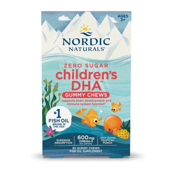 Nordic Naturals Children's DHA Gummy Chews 600mg, Tropical Punch 30 gummies