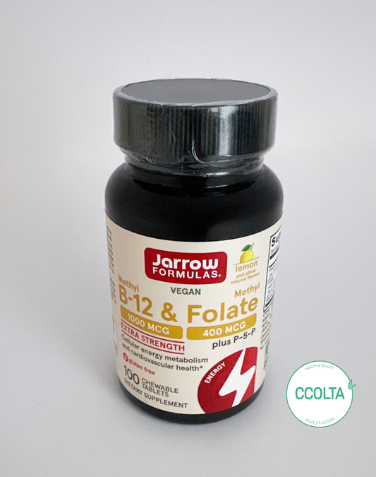 Jarrow Methyl B12 and Methyl Folate lemon 100 chewable tablets