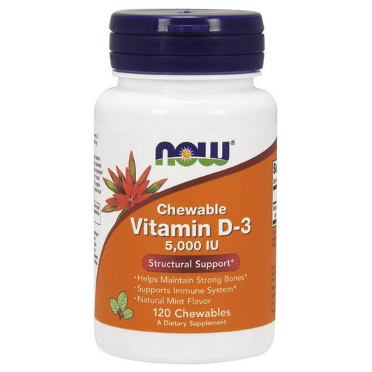 NOW Foods Vitamin D-3 5000 IU (Chewable) 120 chewables