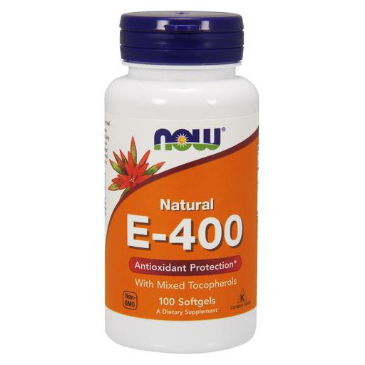 NOW Foods Vitamin E-400 Natural (Mixed Tocopherols) 100 softgels