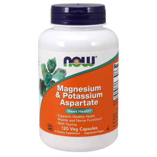 NOW Foods Magnesium & Potassium Aspartate with Taurine 120 vcaps