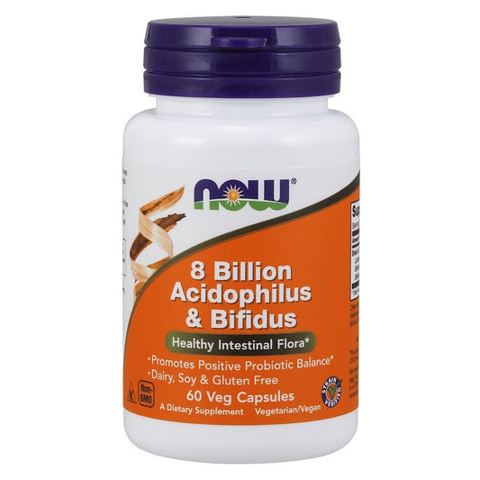NOW Foods 8 Billion Acidophilus & Bifidus 60 vcaps