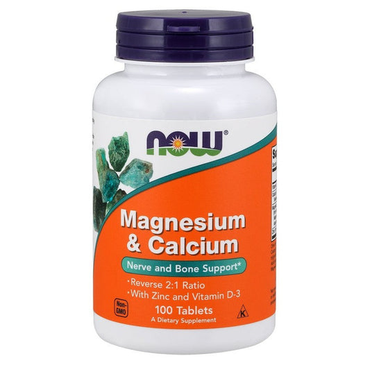 NOW Foods Magnesium & Calcium with Zinc and Vitamin D3 100 tablets