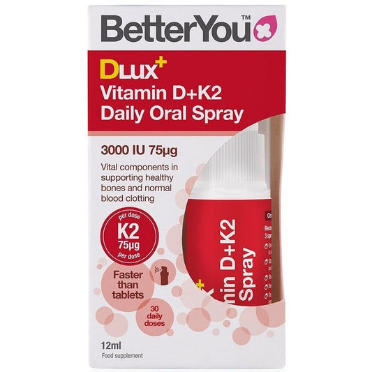 BetterYou DLux+ Vitamin D+K2 Daily Oral Spray 12 ml.