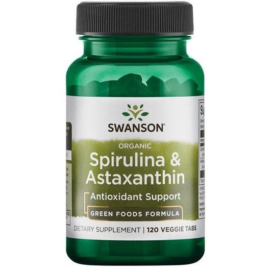 Swanson Spirulina & Astaxanthin Organic 120 veggie tabs